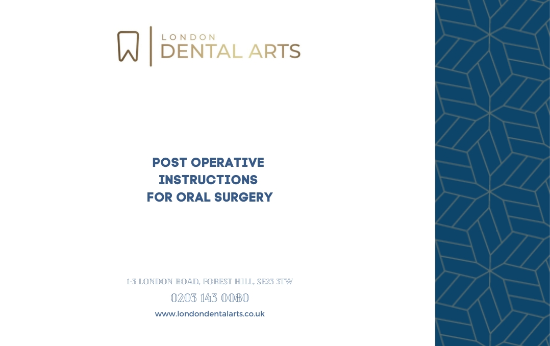 Post operative instructions for oral surgery