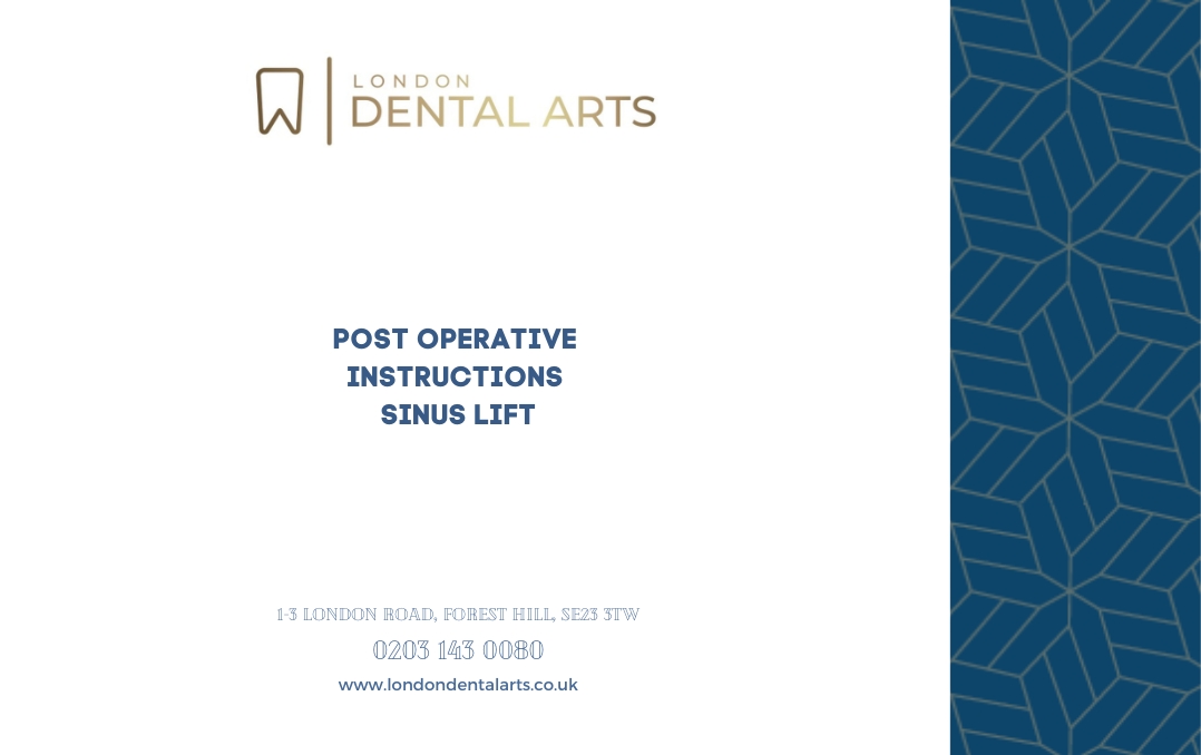 Post operative instructions sinus lift